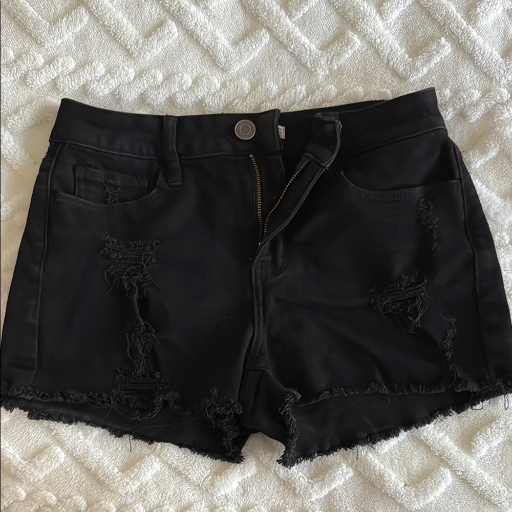 SO Black Jean Shorts Distressed Cut-Off Style